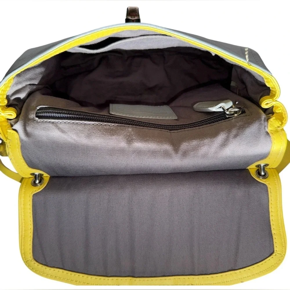 Coach Legacy Willis Archival Crossbody Bag - Gray/Yellow Handbag GUC - Picture 8 of 10